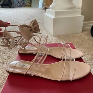 Valentino Garvani Dollybow leather and PVC sandal